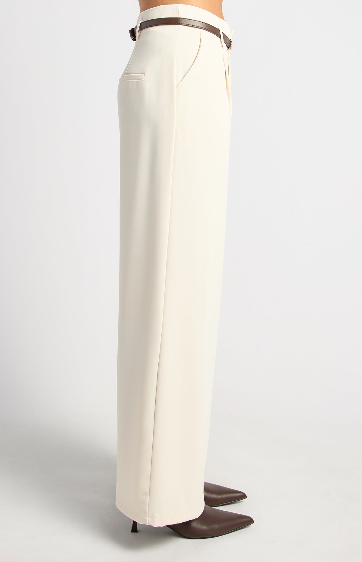 Adina Wide Leg Pants - Ivory