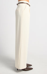 Adina Wide Leg Pants - Ivory