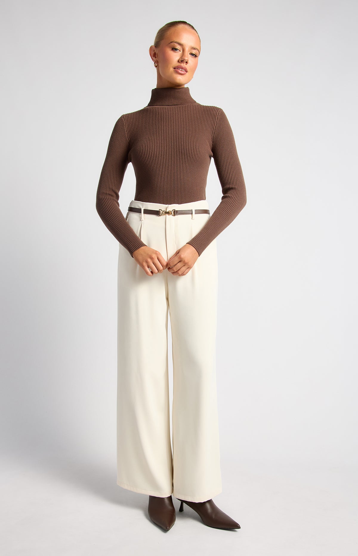 Adina Wide Leg Pants - Ivory