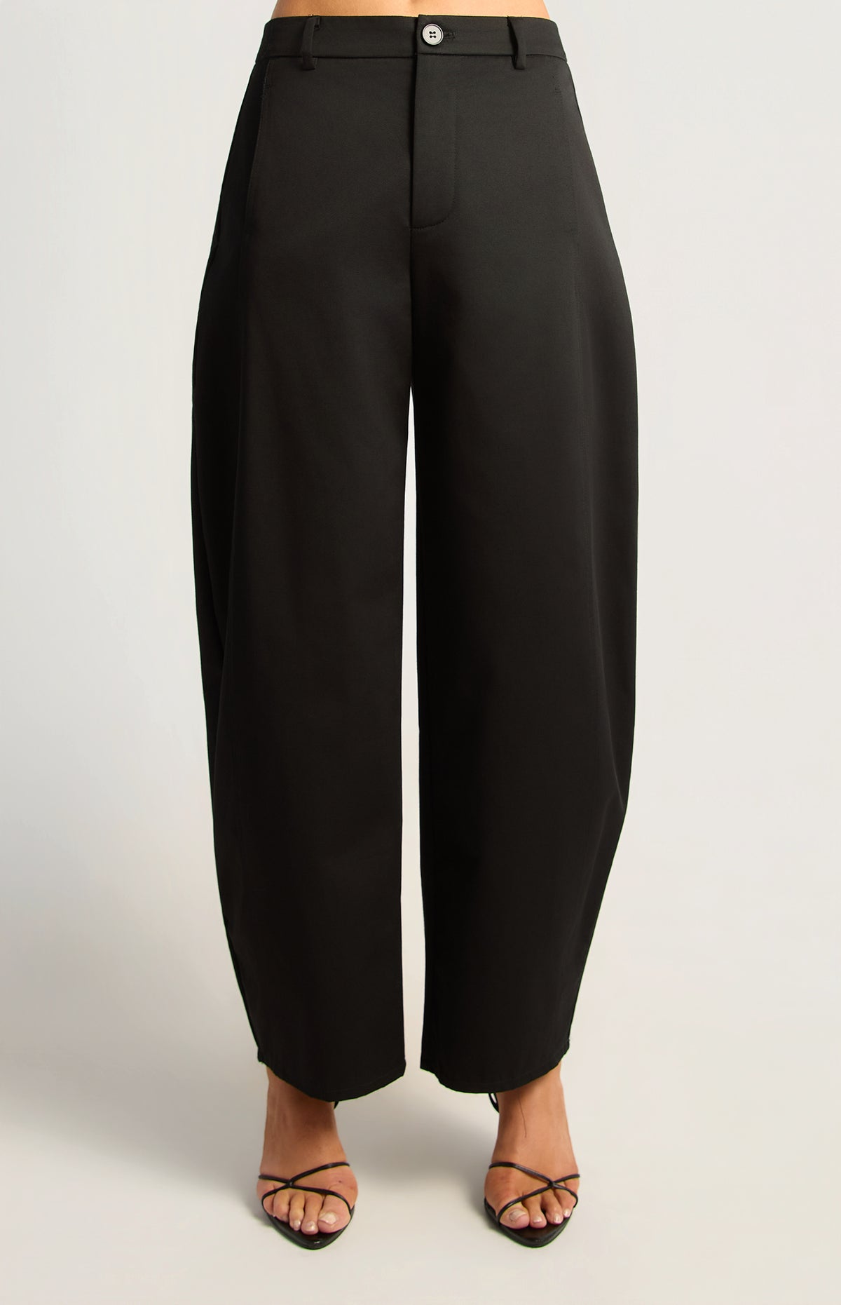 Sakia High Waisted Barrel Pants - Black