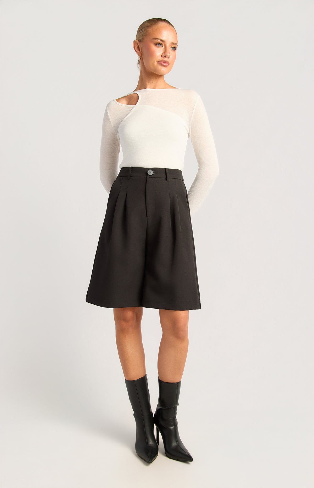 Bermuda Long Line Shorts - Black