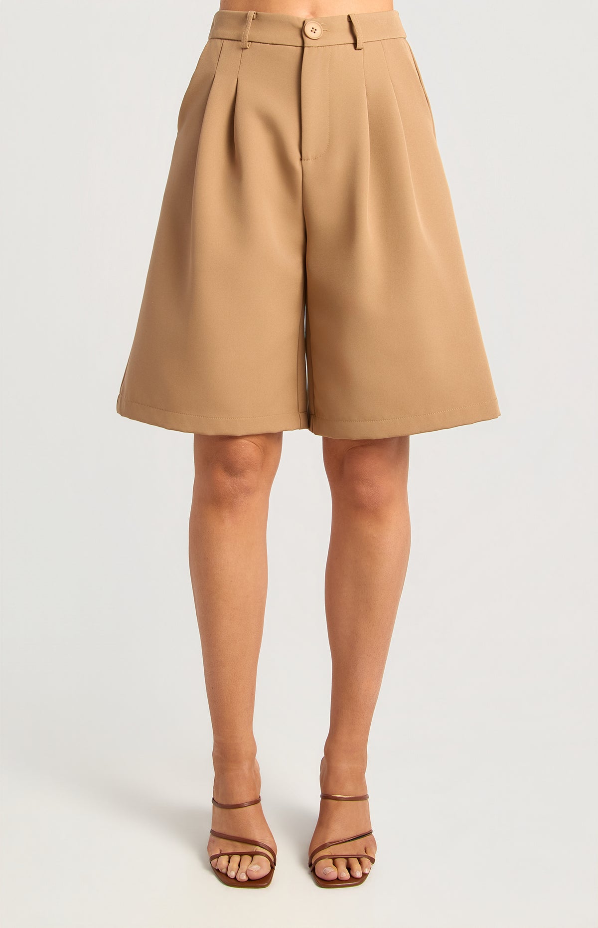 Bermuda Long Line Shorts - Camel