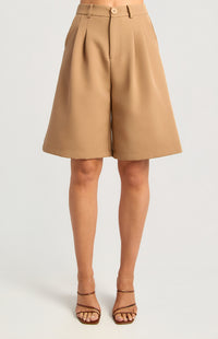 Bermuda Long Line Shorts - Camel