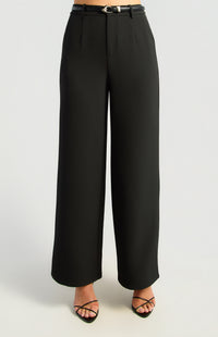 Jeanette Straight Leg Pants - Black