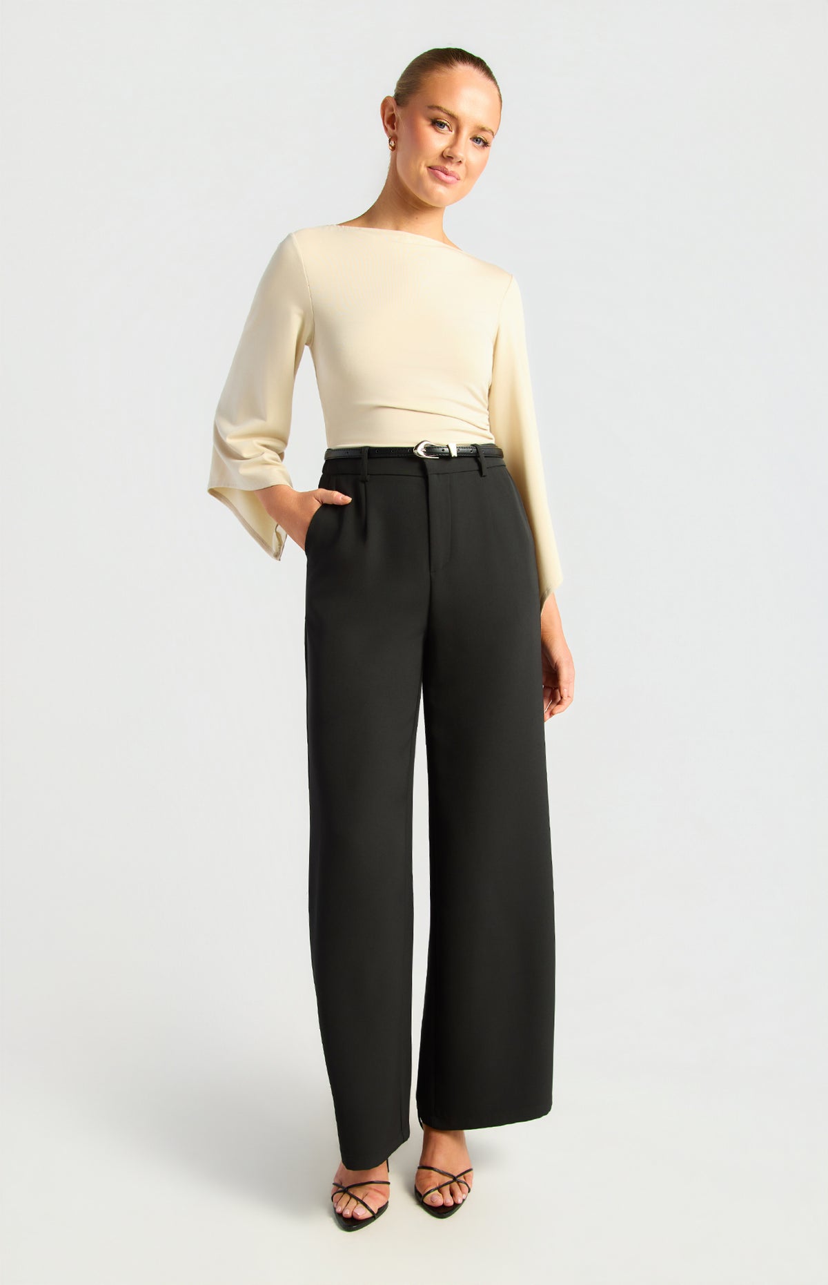 Jeanette Straight Leg Pants - Black