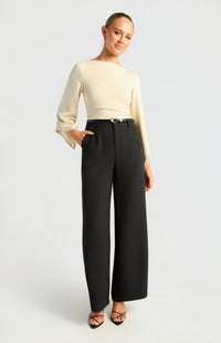 Jeanette Straight Leg Pants - Black