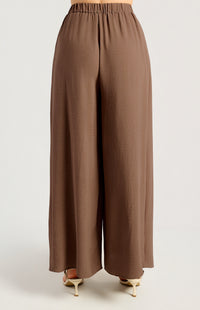 Palazzo High Waisted Pants - Mocha