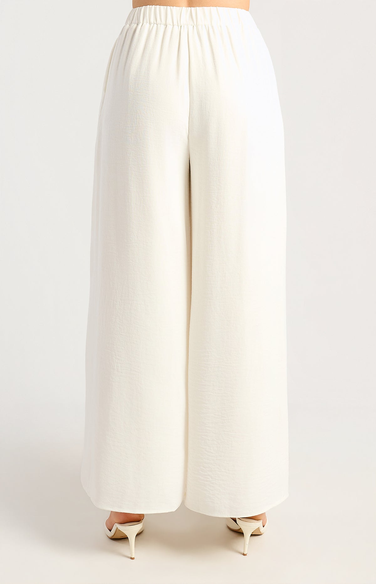 Palazzo High Waisted Pants - White