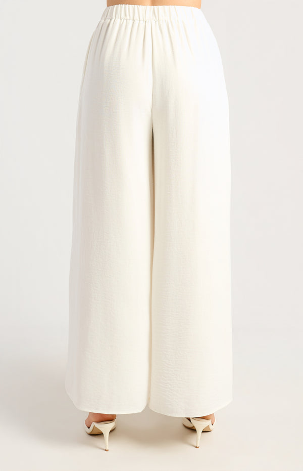 Palazzo High Waisted Pants - White