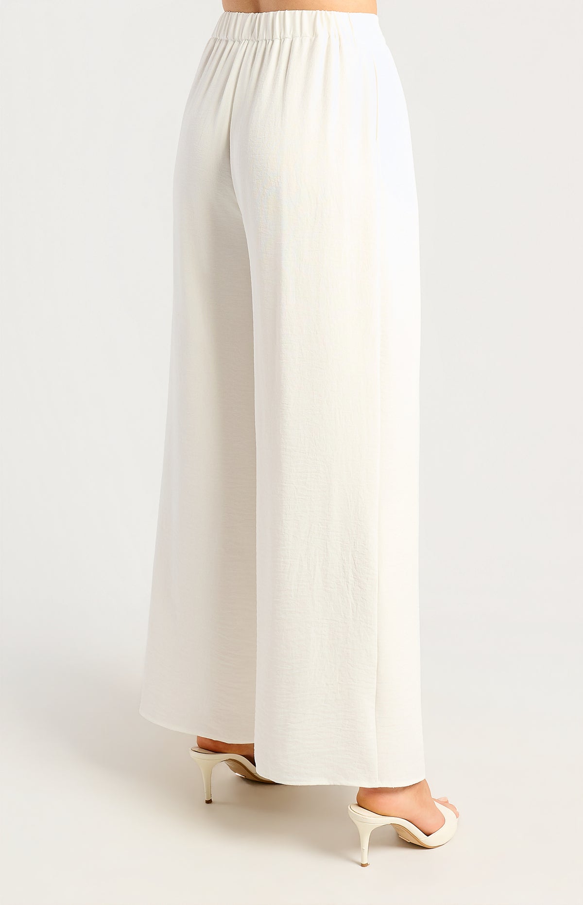 Palazzo High Waisted Pants - White
