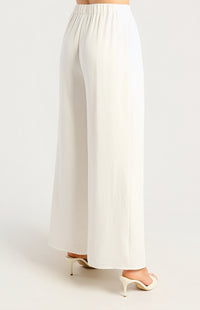 Palazzo High Waisted Pants - White