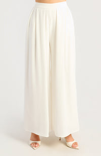 Palazzo High Waisted Pants - White