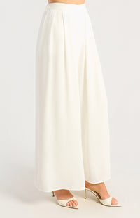 Palazzo High Waisted Pants - White