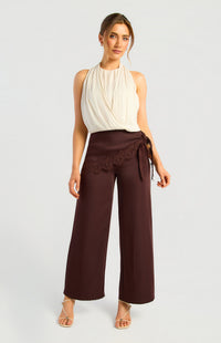 Clayton Wide Leg Pants - Espresso