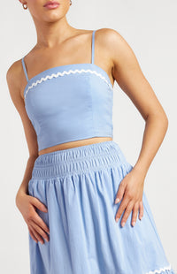 Bayview Shirred Top & Skirt Set - Blue