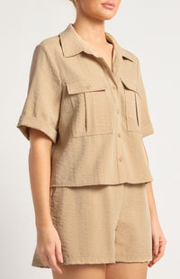 Santa Monica Shirt & Shorts Set - Latte