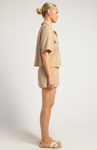 Santa Monica Shirt & Shorts Set - Latte