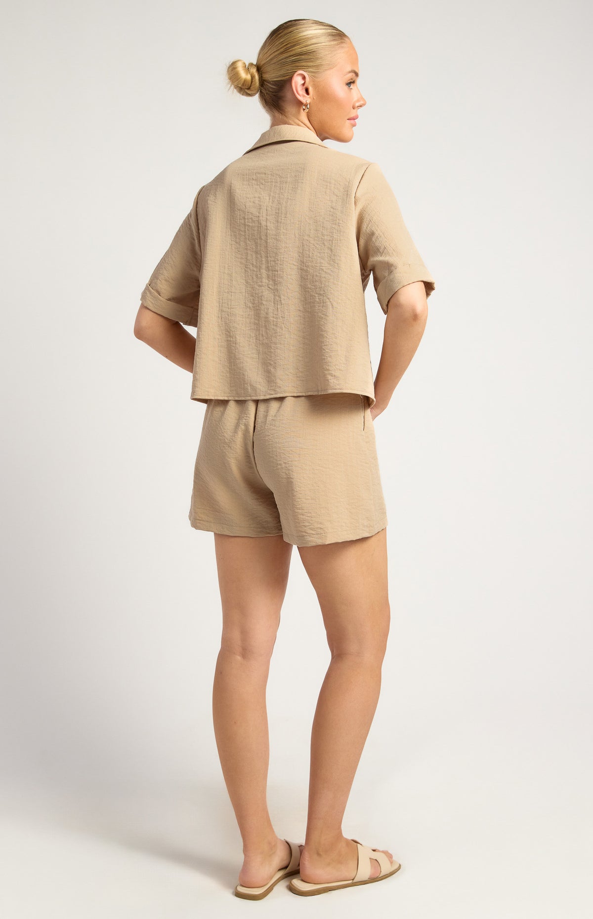 Santa Monica Shirt & Shorts Set - Latte