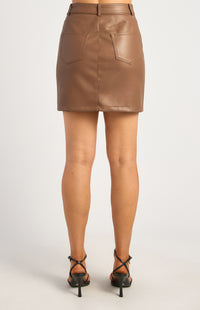 Perez Faux Leather Skirt - Mocha