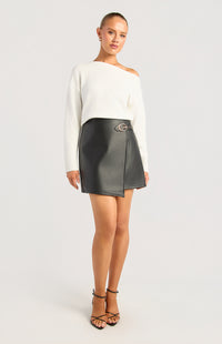 Deanne Faux Leather Mini Skirt - Black