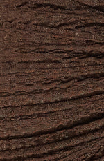 Cisco Long Sleeve, Front Split Drawstring, Mesh Top - Brown