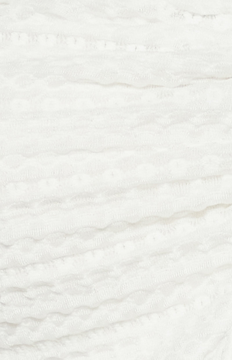 Cisco Long Sleeve, Front Split Drawstring, Mesh Top - White