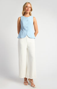Beckie Button-up Vest - Blue