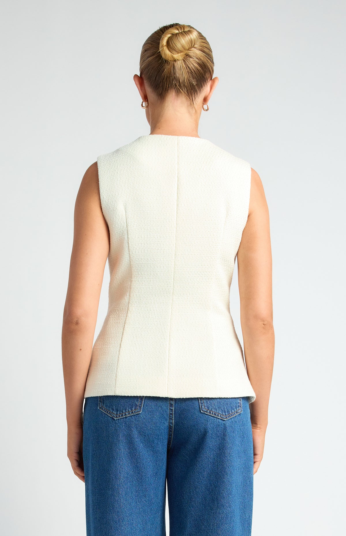 Cecelia Tweed Vest - White