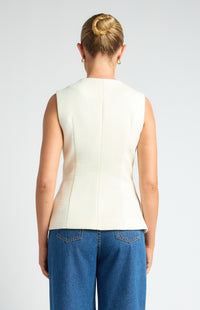 Cecelia Tweed Vest - White