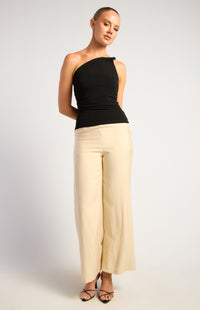 Jerry One Shoulder Mesh Top - Black