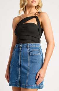 Shae One Shoulder Bodysuit - Black