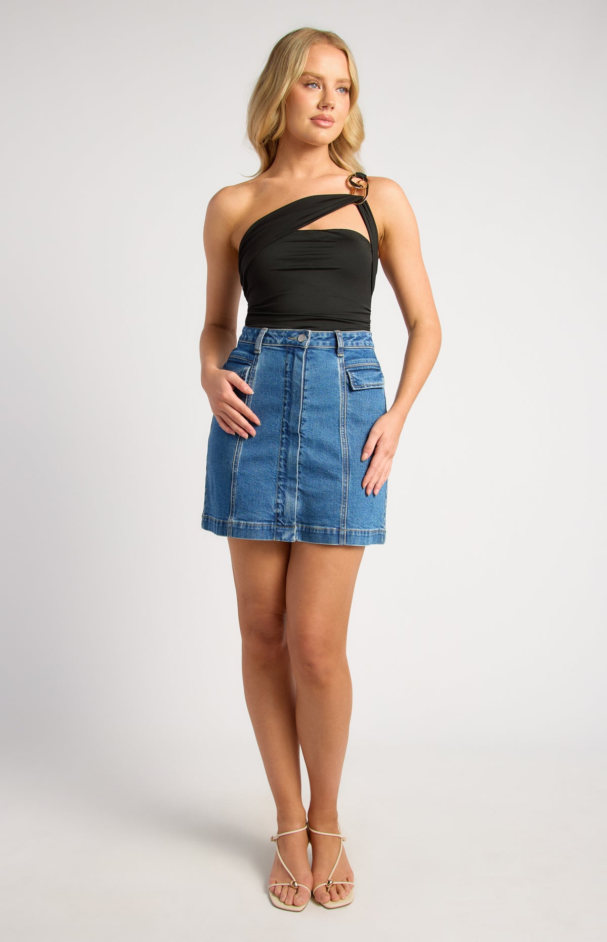 Shae One Shoulder Bodysuit - Black