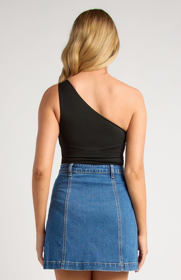 Shae One Shoulder Bodysuit - Black