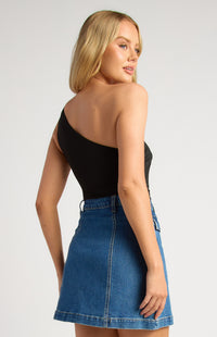 Shae One Shoulder Bodysuit - Black