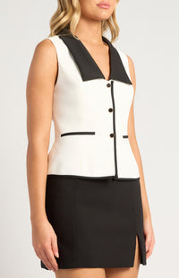 Raelynn Vest Top - White