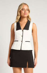 Raelynn Vest Top - White