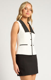 Raelynn Vest Top - White