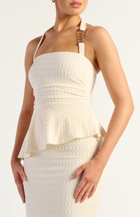Suyee Halter Top & Skirt Set - Cream