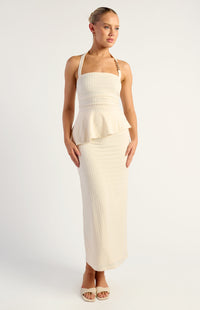 Suyee Halter Top & Skirt Set - Cream