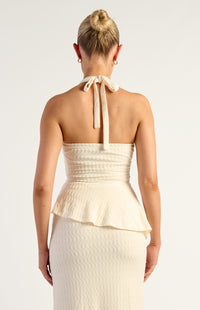 Suyee Halter Top & Skirt Set - Cream