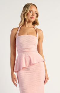 Suyee Halter Top & Skirt Set - Pale Pink