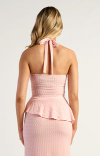 Suyee Halter Top & Skirt Set - Pale Pink