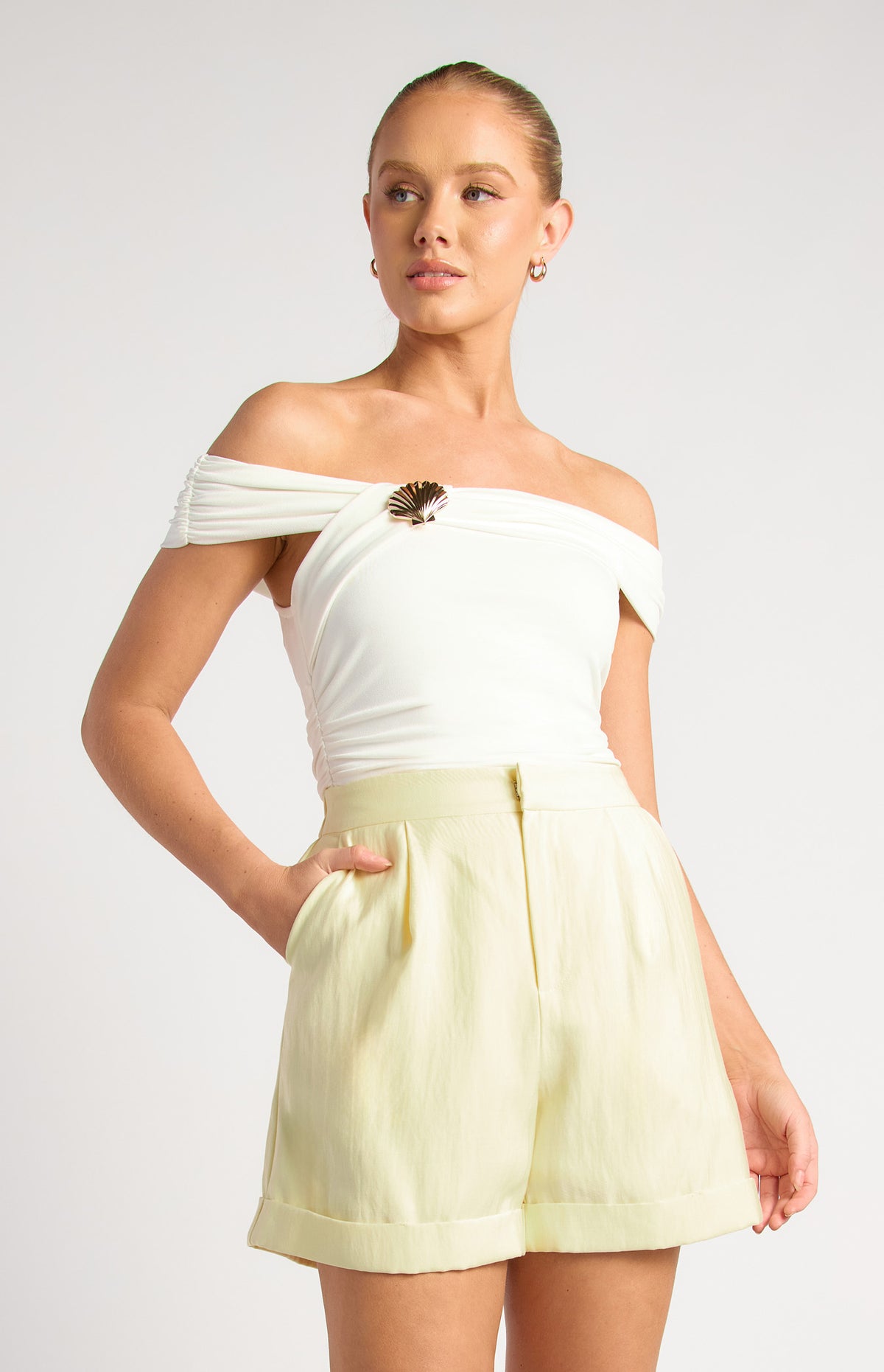 Lawson Off-Shoulder Bodysuit - White