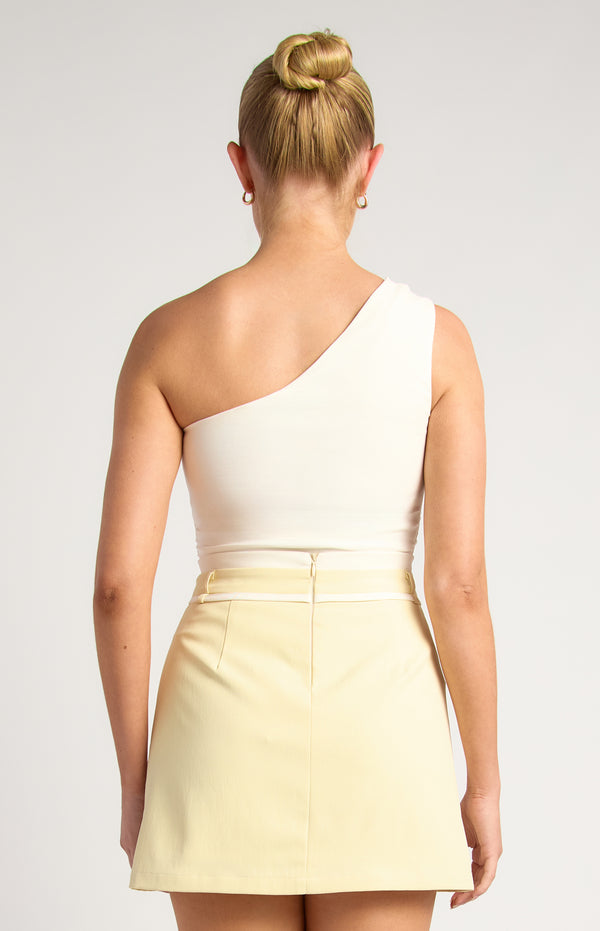 Marline One Shoulder Top - White