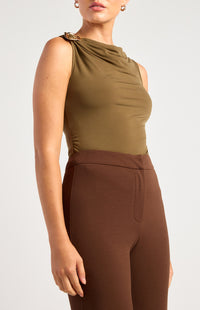Emari Jersey Top - Dark Olive