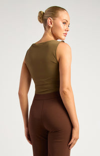 Emari Jersey Top - Dark Olive