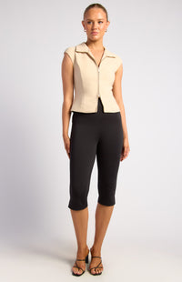 Kimlee Zipper Top - Beige