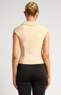 Kimlee Zipper Top - Beige