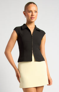 Kimlee Zipper Top - Black