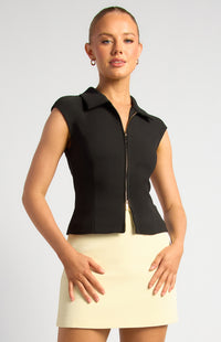 Kimlee Zipper Top - Black